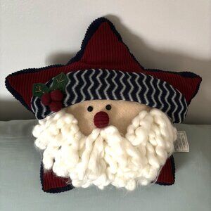 Current 3 D Effect Christmas Santa Star Decorative Accent Pillow16" W x 14" H